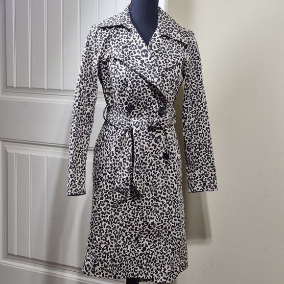 Revolve Superdown Double Breasted Trench Coat XXS Animal Print Belted Jacket - Picture 1 of 9